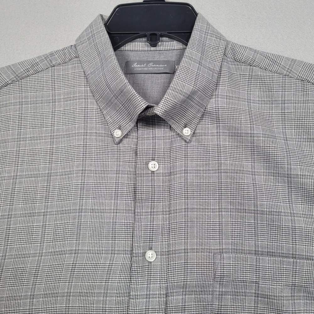 Daniel‎ Cremieux Signature Collection Mens XL Gray Plaid Button Down Shirt